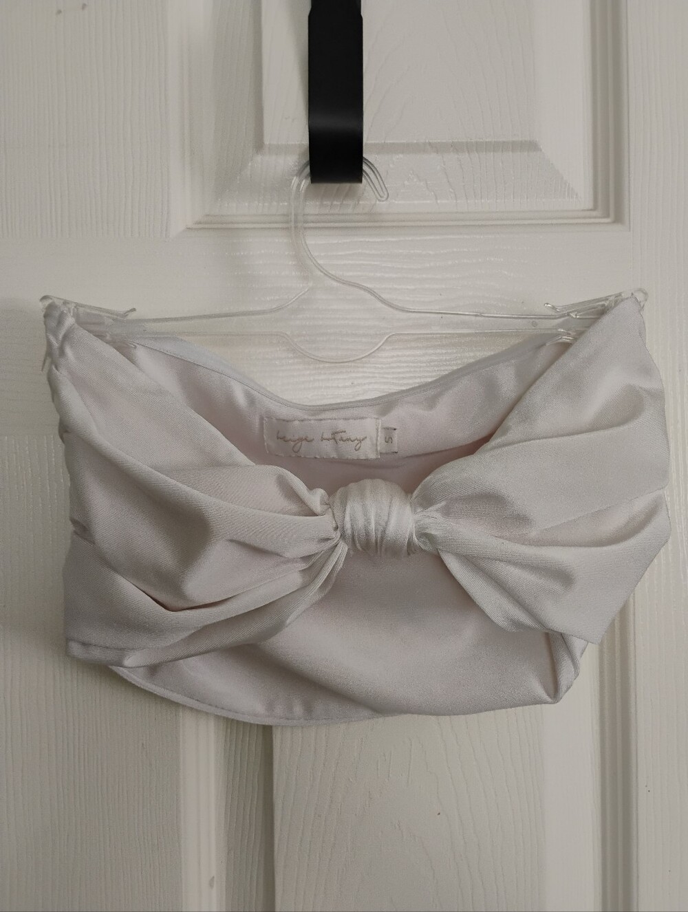 Beige Botany Knotted Bandeau Top Cream Small